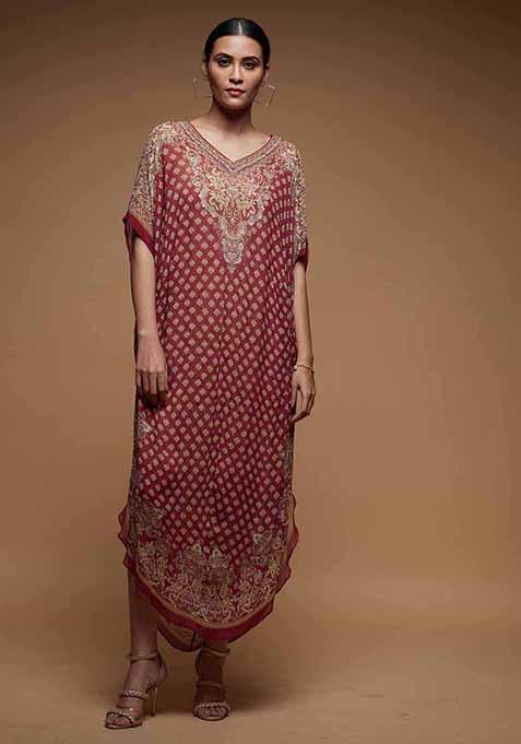 Pale Pink Digital Print Viscose Georgette Kurta