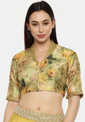 Gold And Mustard Printed Chanderi Top