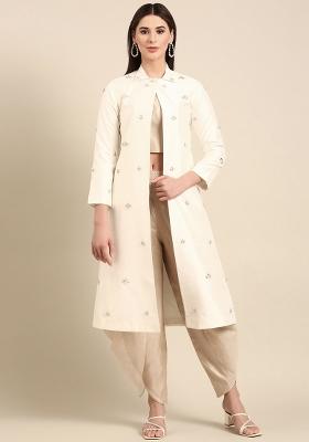 Ivory Embroidered Silk Top