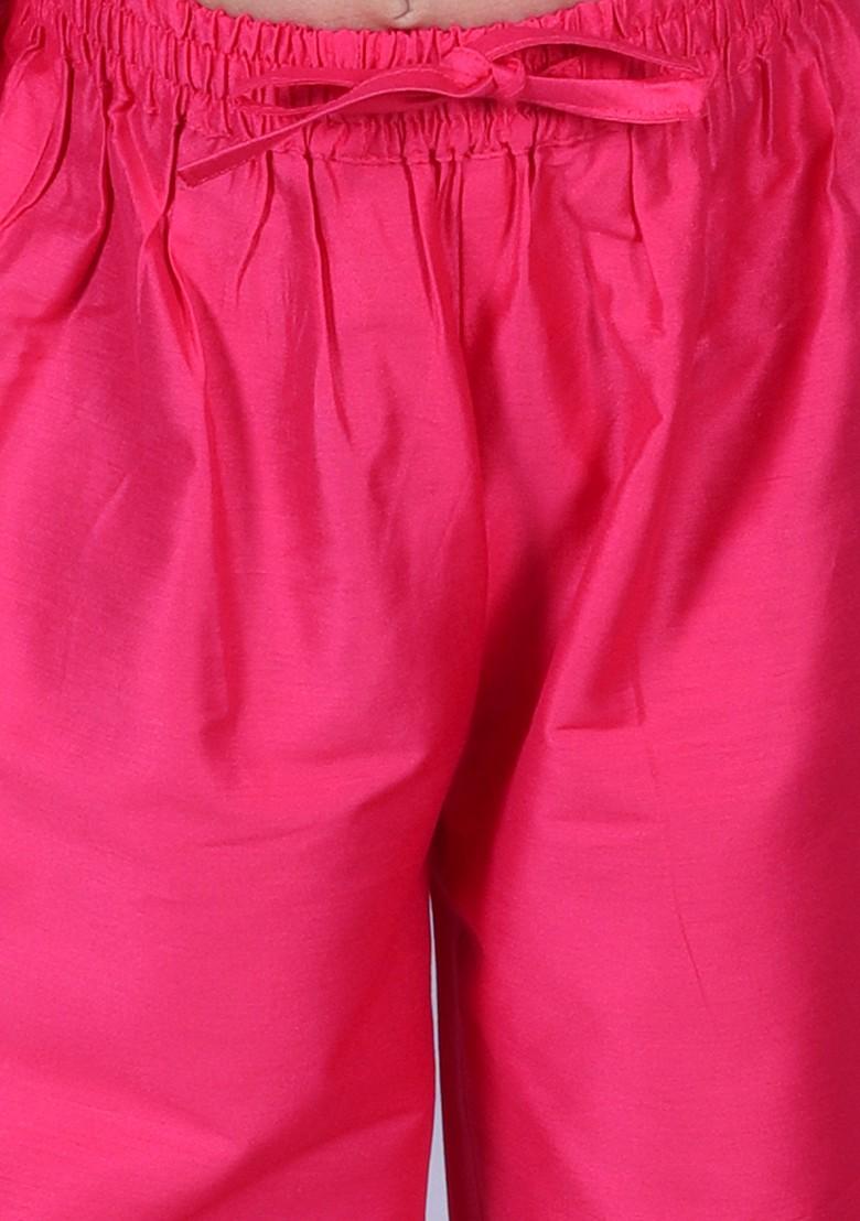 Pink Foil Print Jacket With Kurta And Pajama (Set of 3)