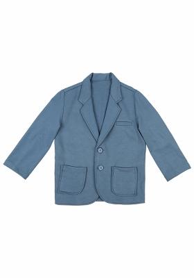 Black Printed Cotton Nehru Jacket Set For Boy