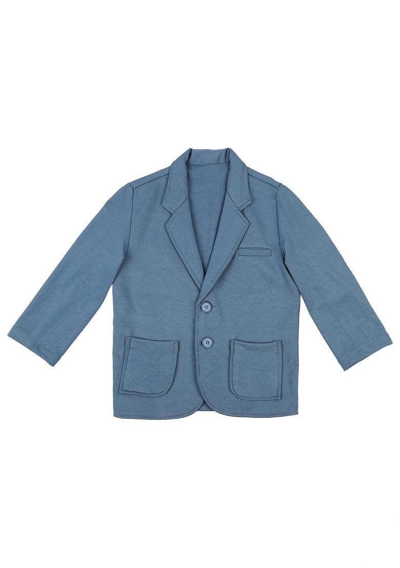 Black Printed Cotton Nehru Jacket Set For Boy