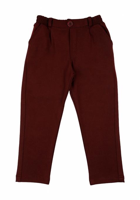 Maroon Printed Cotton Nehru Jacket Set For Boy