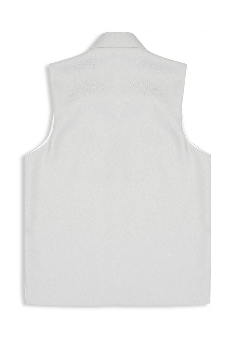 Grey Solid Poly Cotton Nehru Jacket