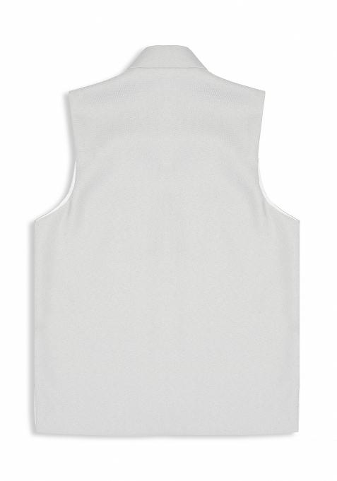 Grey Solid Poly Cotton Nehru Jacket