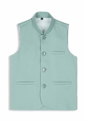 Light Green Solid Poly Cotton Nehru Jacket