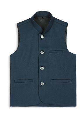 Peacock Green Solid Poly Cotton Nehru Jacket