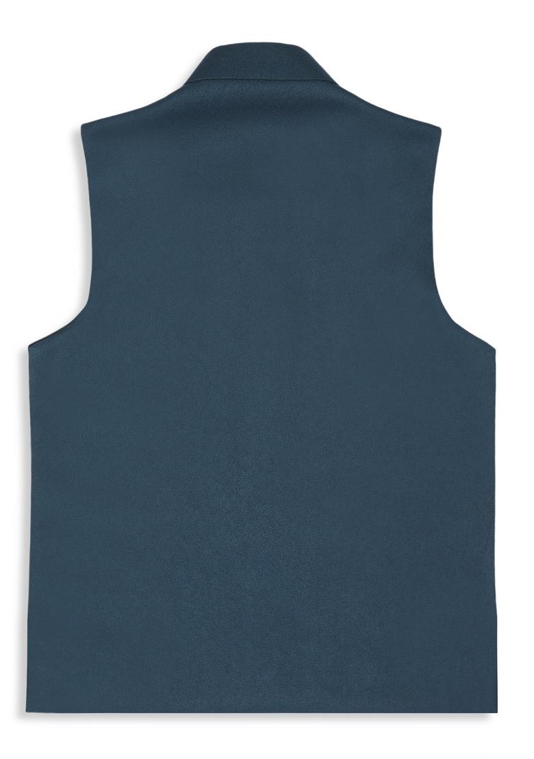 Peacock Green Solid Poly Cotton Nehru Jacket