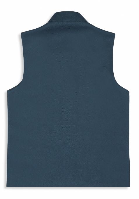 Peacock Green Solid Poly Cotton Nehru Jacket