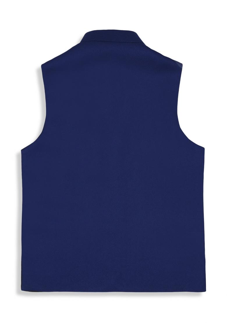 Royal Blue Solid Poly Cotton Nehru Jacket