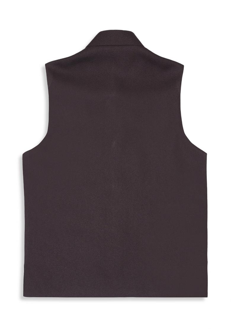 Wine Solid Poly Cotton Nehru Jacket