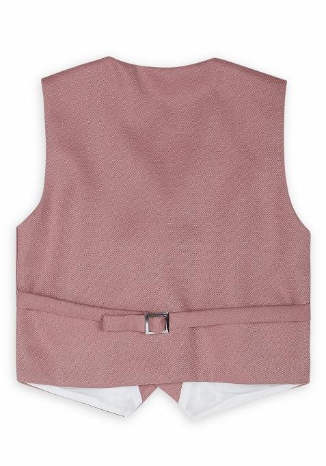 Peach Printed Poly Cotton Nehru Jacket Set For Boy