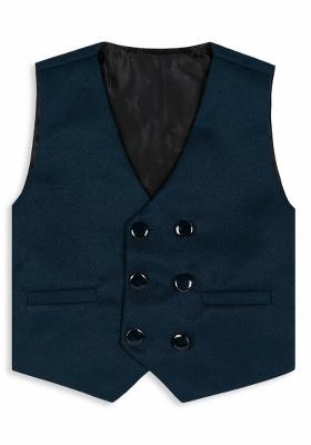 Peacock Green Printed Poly Cotton Nehru Jacket Set For Boy