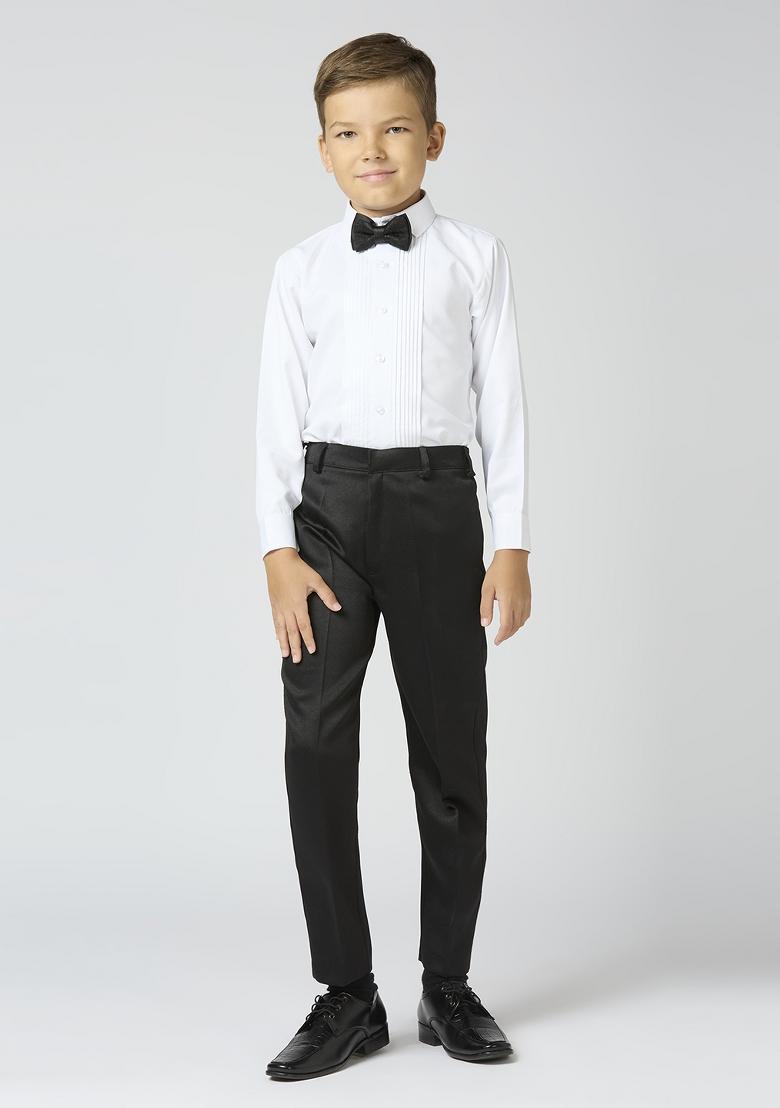 Black Textured Poly Cotton Suit Set For Boy