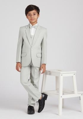 Pista Green Solid Poly Cotton Suit Set For Boy