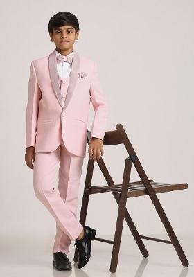 Pink Tikali Work Poly Cotton Suit Set For Boy