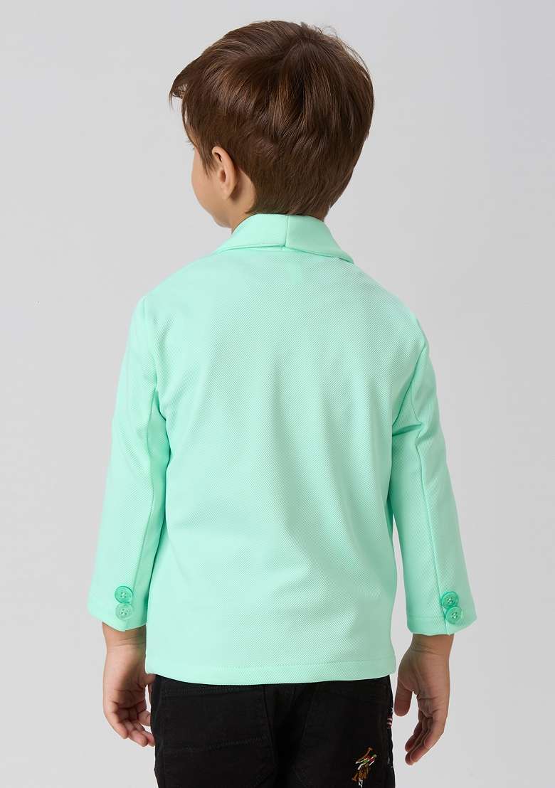 Fluorescent Green Printed Lycra Suit Set For Boy - Indya