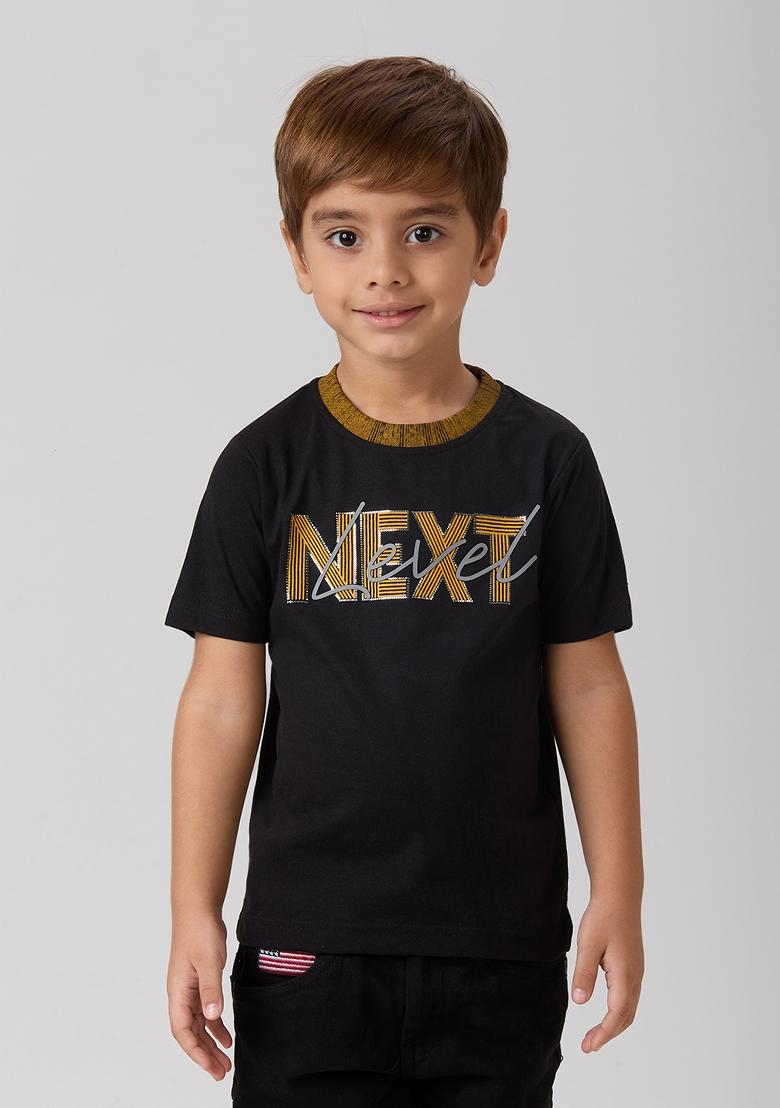 Orange Printed Lycra Suit Set For Boy