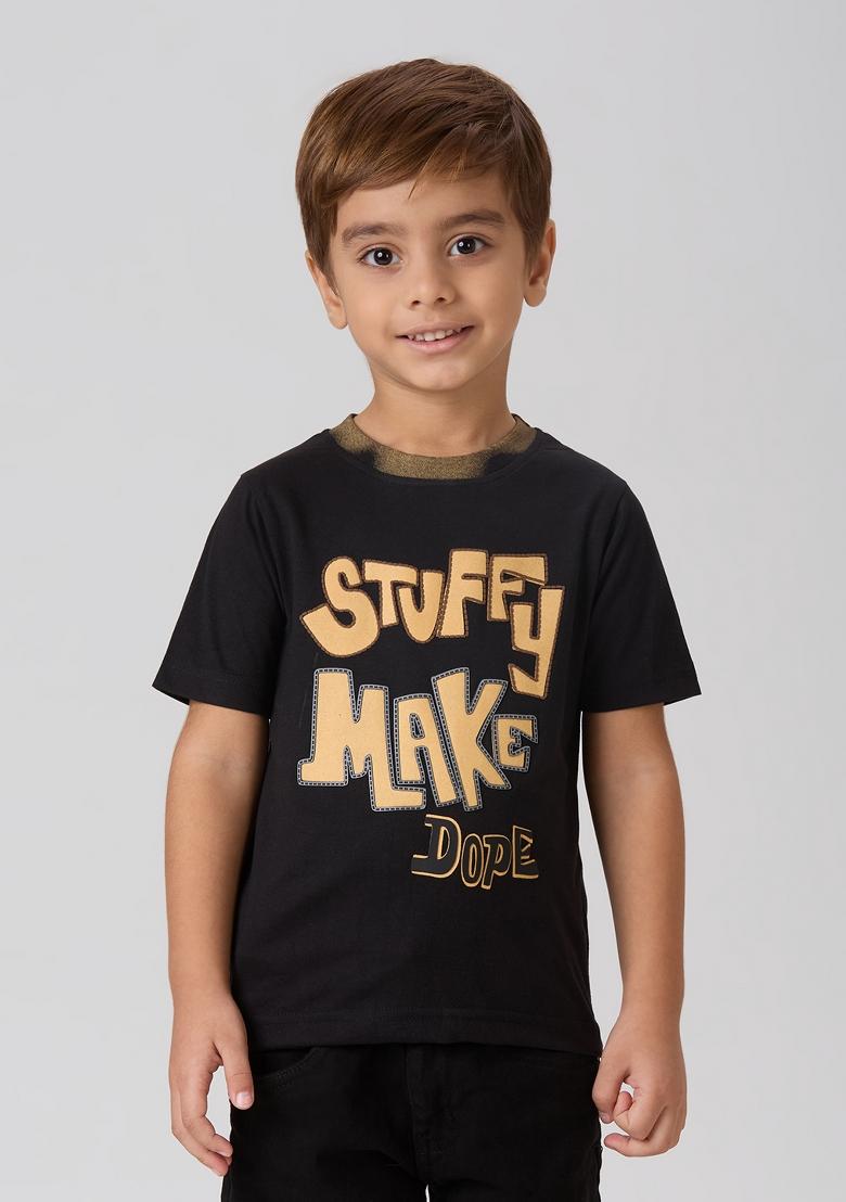 Beige Printed Lycra Suit Set For Boy - Indya