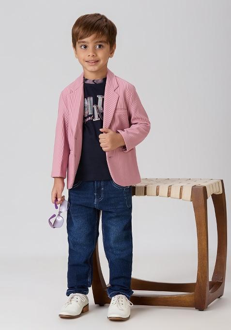 Pink Printed Lycra Suit Set For Boy — view on Indya