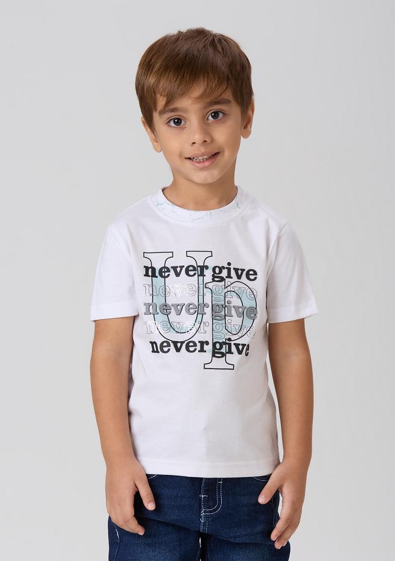 Blue Printed Lycra Suit Set For Boy