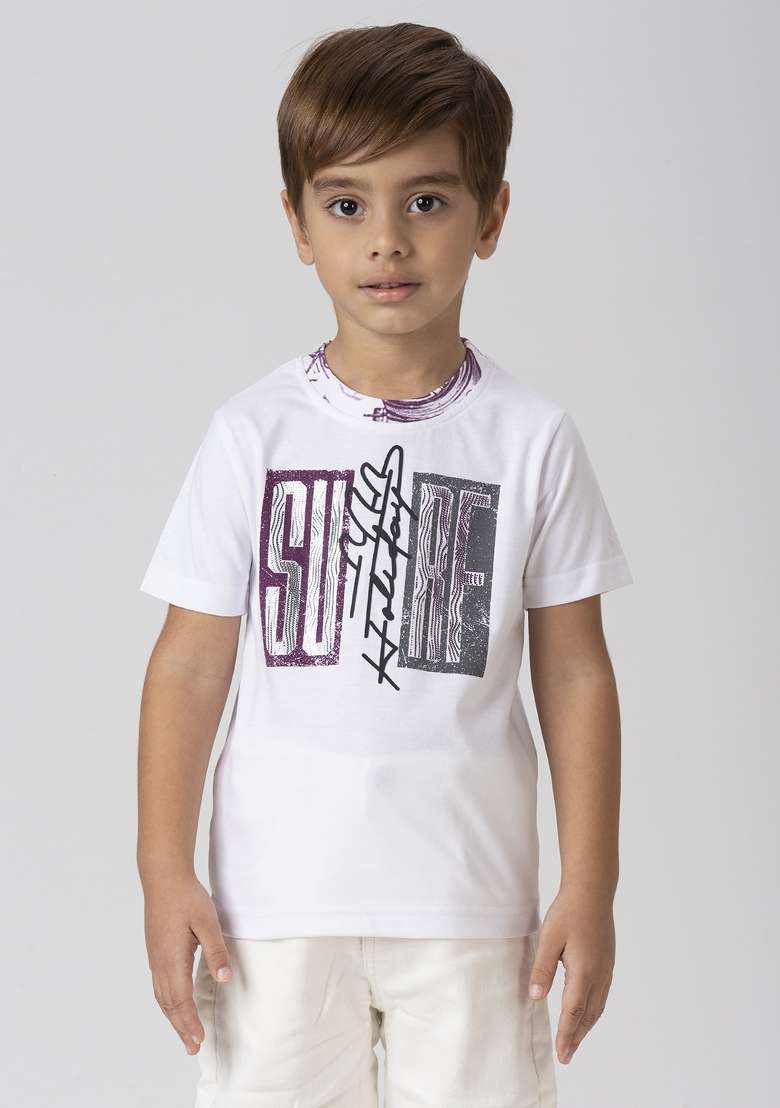 Wine Printed Lycra Suit Set For Boy - Indya