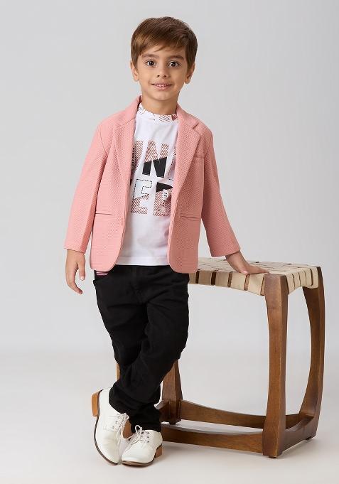Baby Pink Printed Lycra Suit Set For Boy — view on Indya