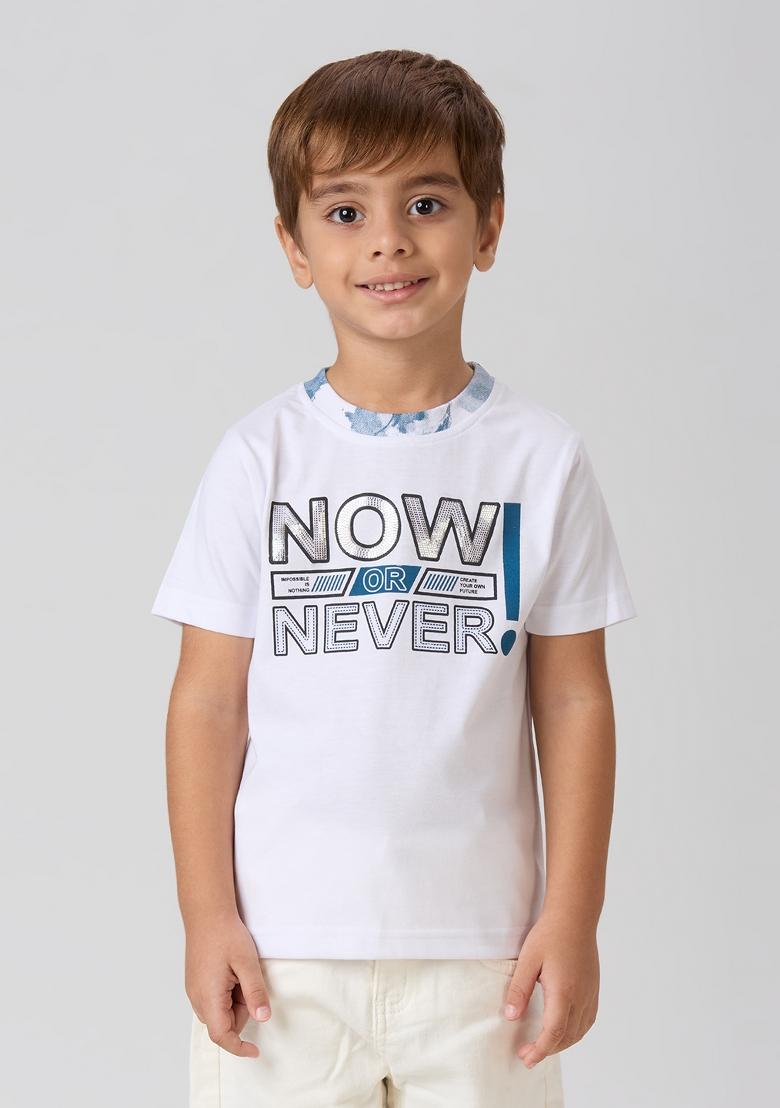 Navy Blue Printed Lycra Suit Set For Boy