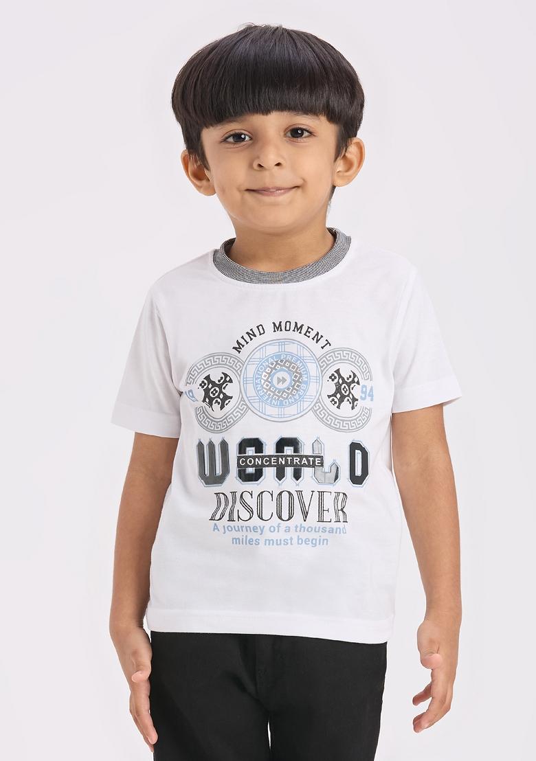 Black Printed Lycra Suit Set For Boy