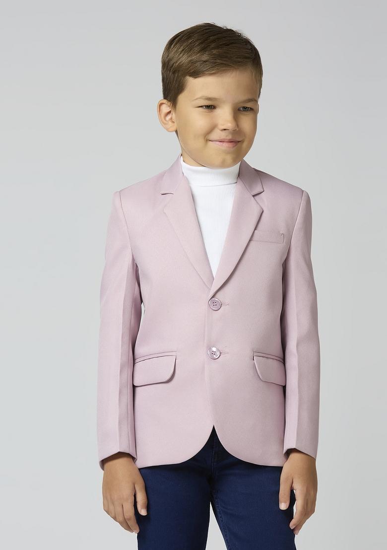 Pink Solid Poly Cotton Blazer For Boy