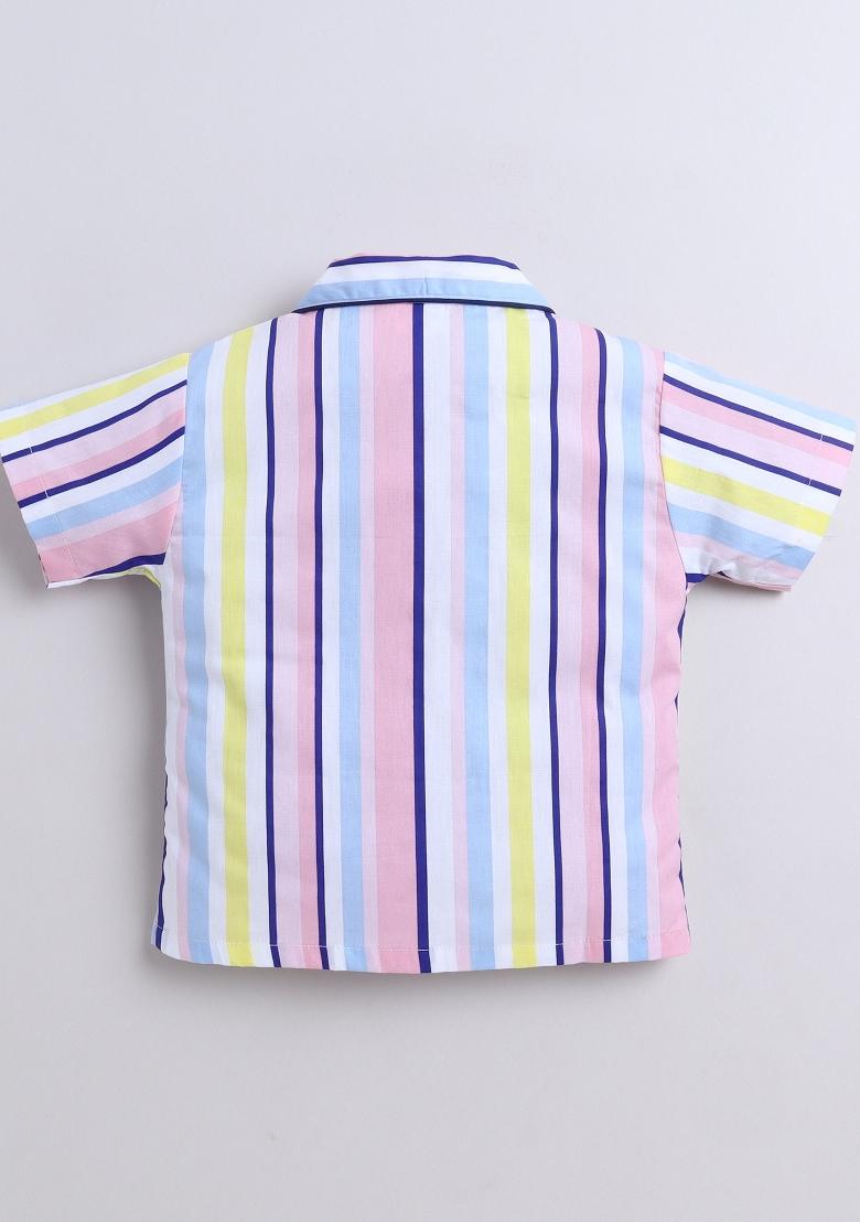 Multicolor Printed Cotton Shirt Pant Set For Boys - Indya