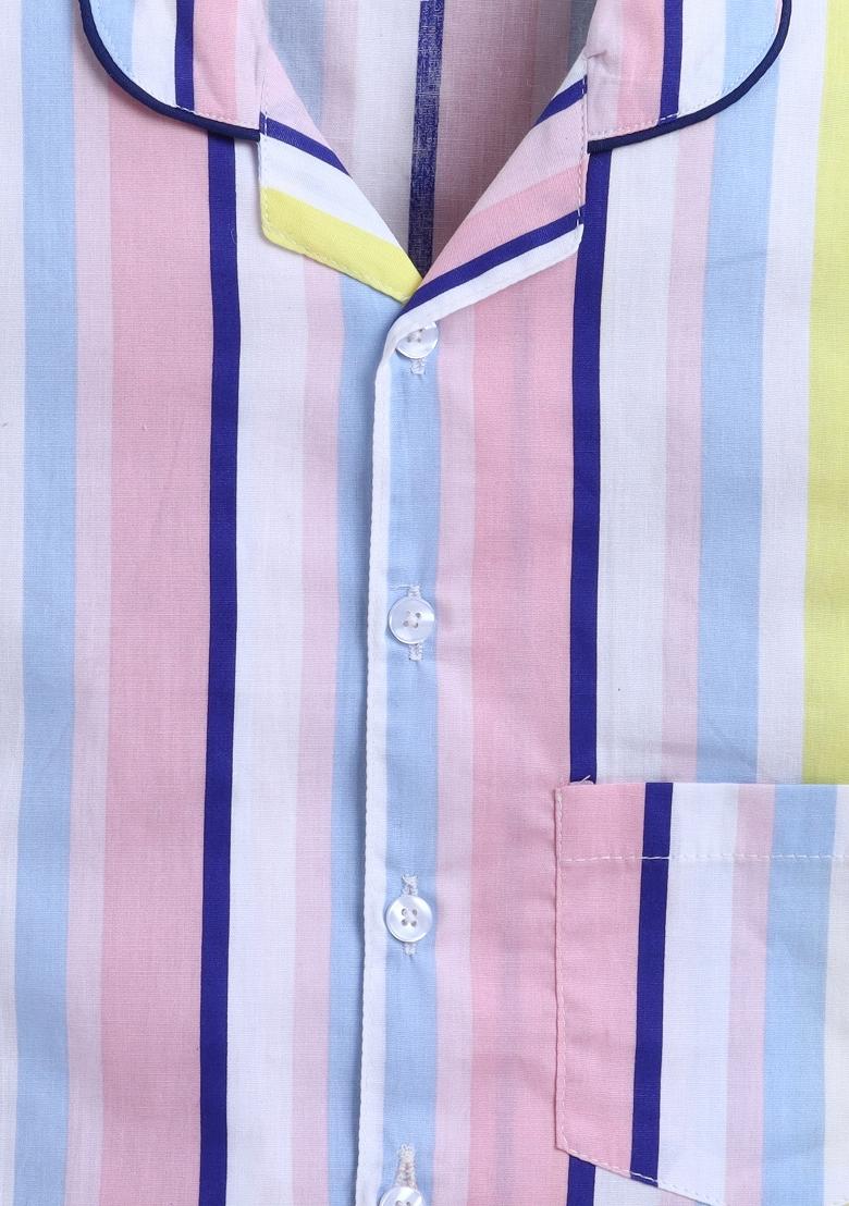 Multicolor Printed Cotton Shirt Pant Set For Boys - Indya