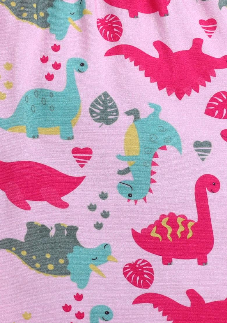 Pink Printed Cotton Shirt Pant Set For Boys - Indya