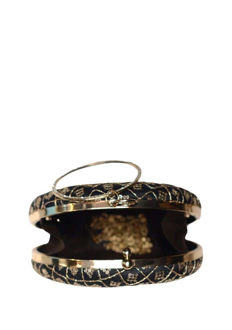 Grey Satin Embroidered Box Clutch - Indya
