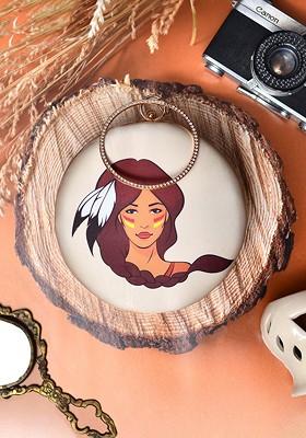 Cream Fabric Printed Box Clutch With Shoulder Strap