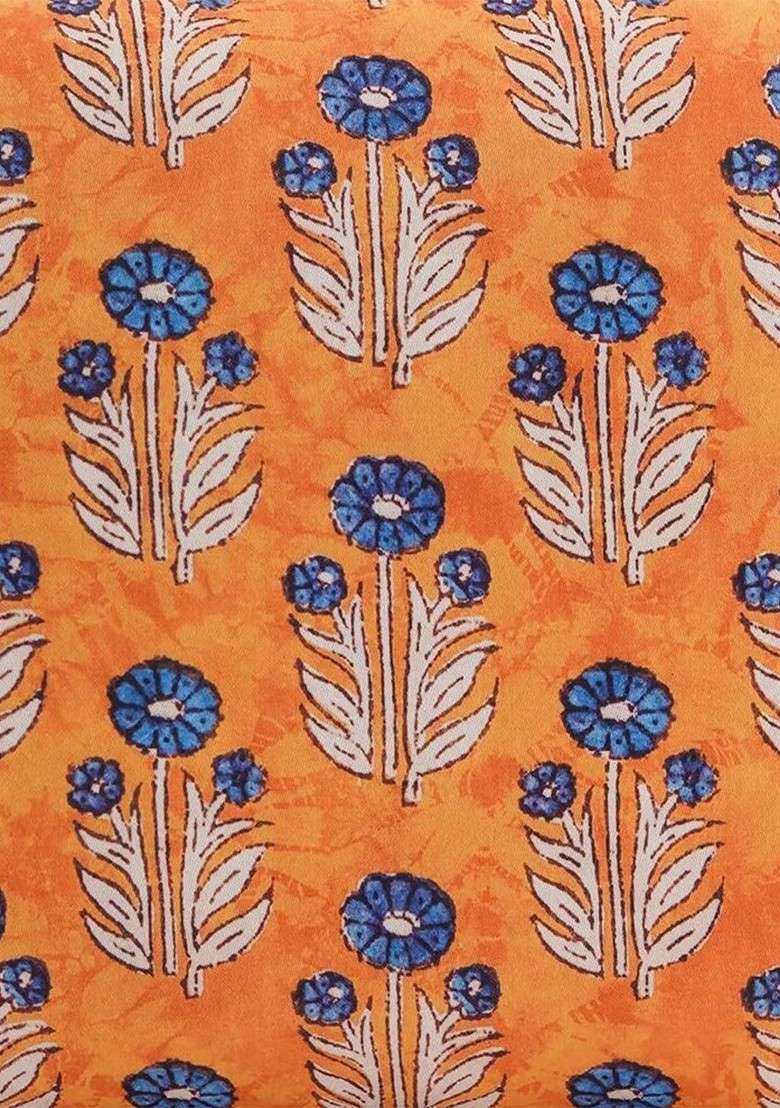 Yellow Fabric Floral Printed Box Clutch - Indya