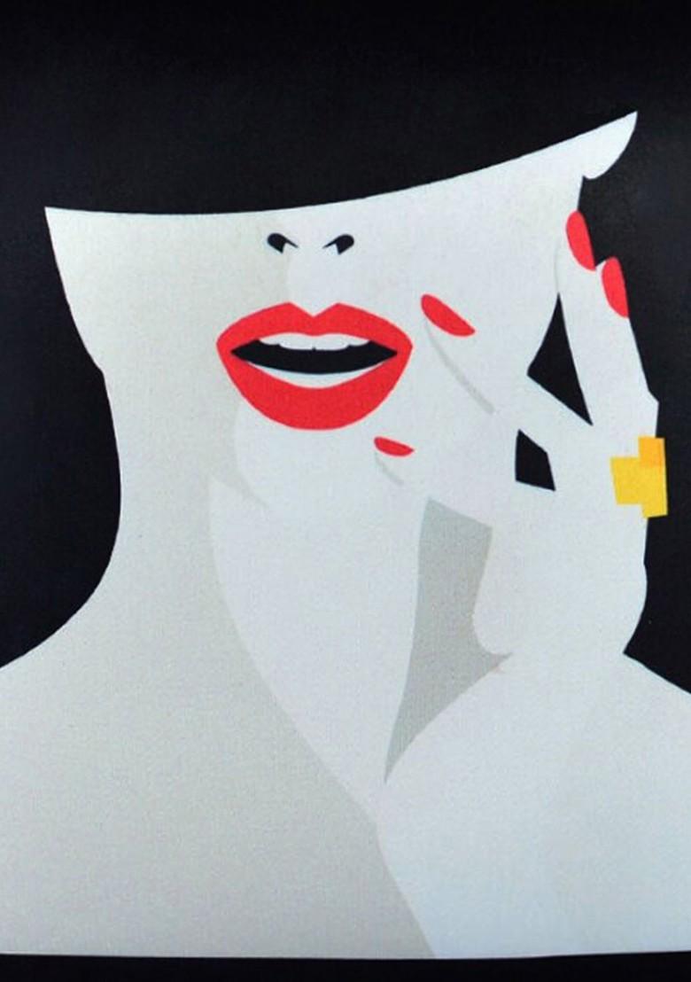 Black Fabric Half Face Women Printed Box Clutch - Indya