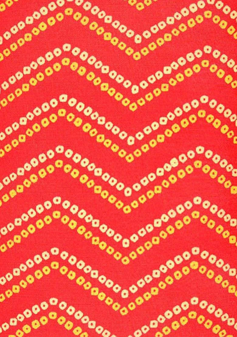 Red Fabric Women Printed Fabric Shoulder Strap Box Clutch - Indya