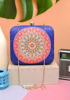 Blue Satin Women Blue Clutches