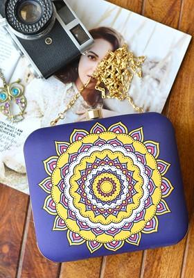 Blue Satin Women Blue Clutches