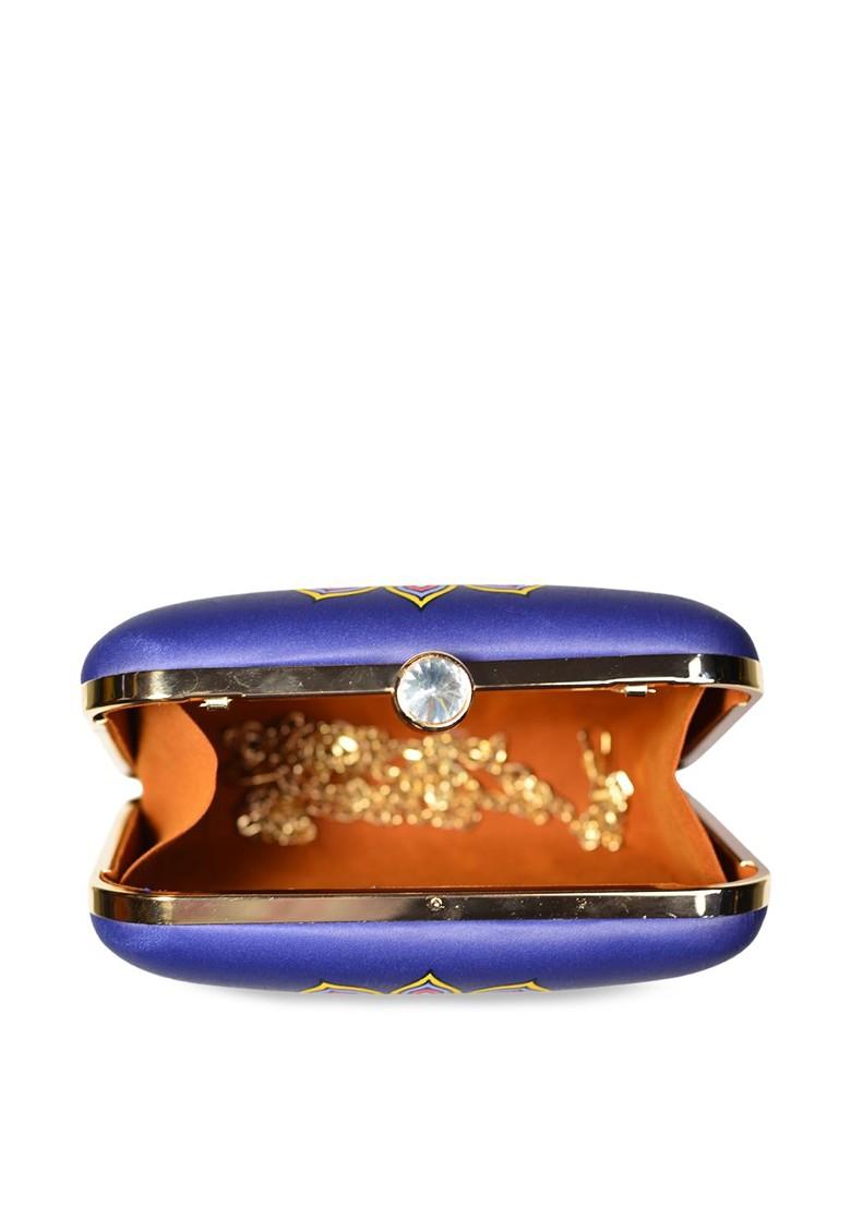 Blue Satin Women Blue Clutches - Indya