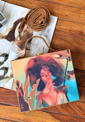 Multi Fabric Women Multicolor Printed Clutche