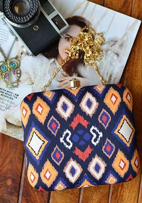 Blue Satin Women Blue Clutches