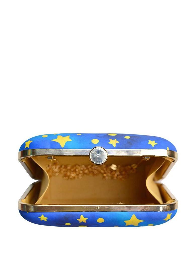 Multi Fabric Women Multicoloured Printed Box Clutch - Indya