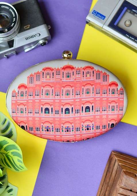Multi Fabric Women Multicoloured Printed Box Clutch