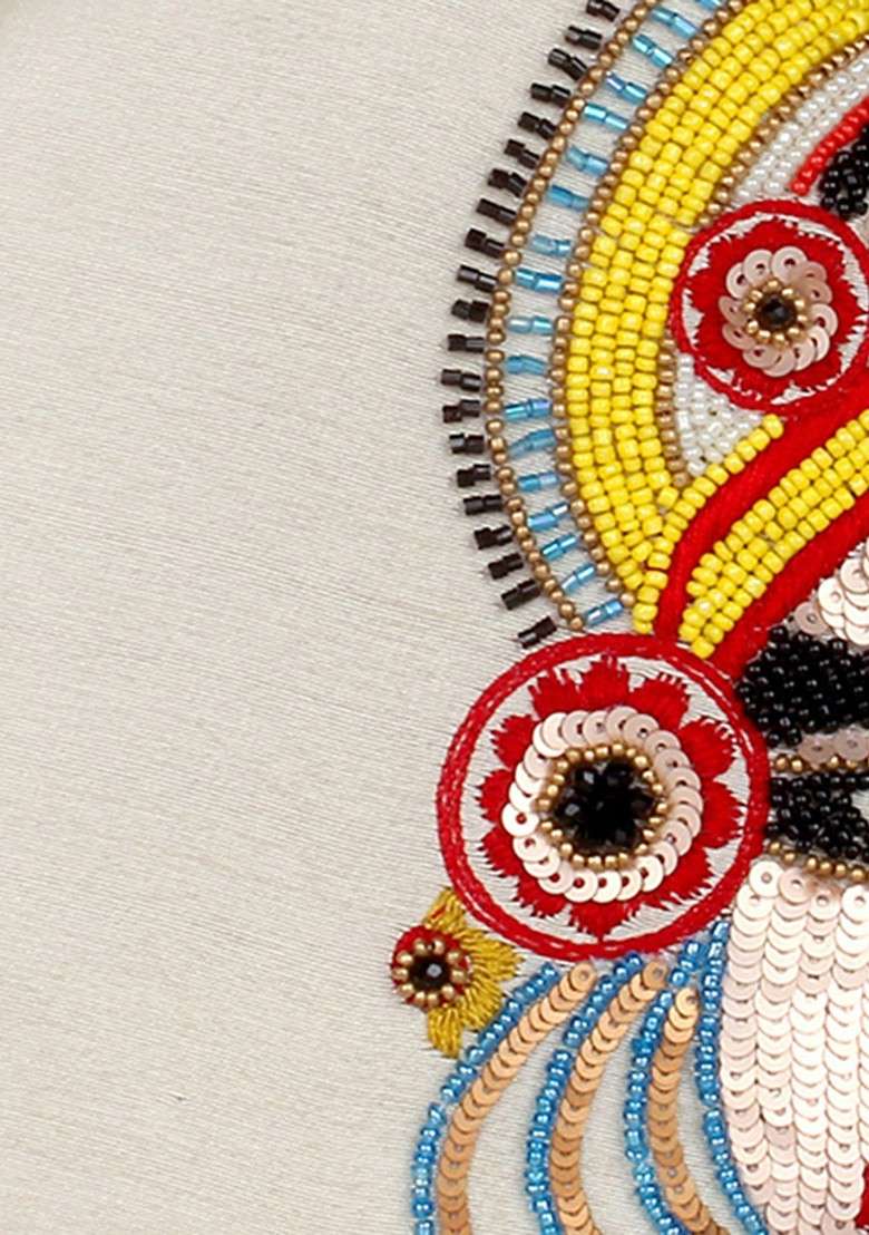 White Embellished Box Clutch - Indya