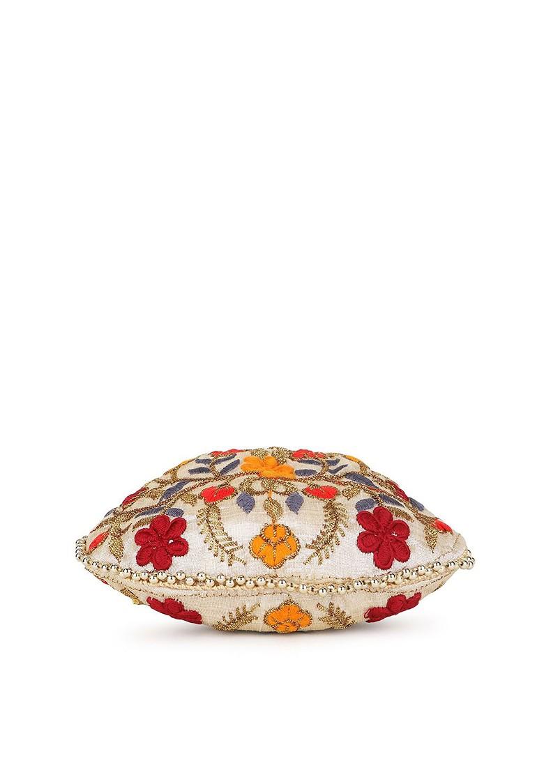 Set Of 2 Floral Embroidered Potli Clutches