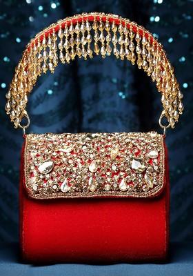 Embellished Tasselled Box Clutch