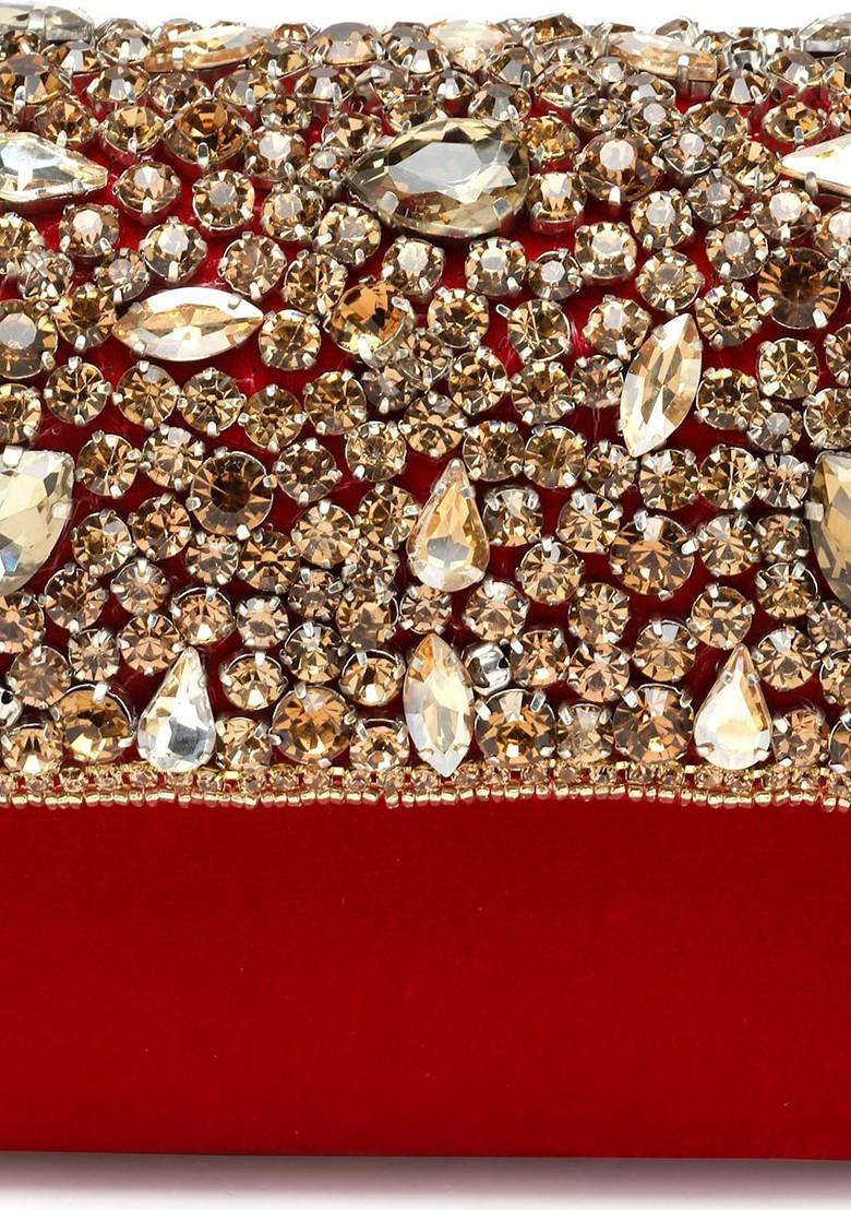 Embellished Tasselled Box Clutch