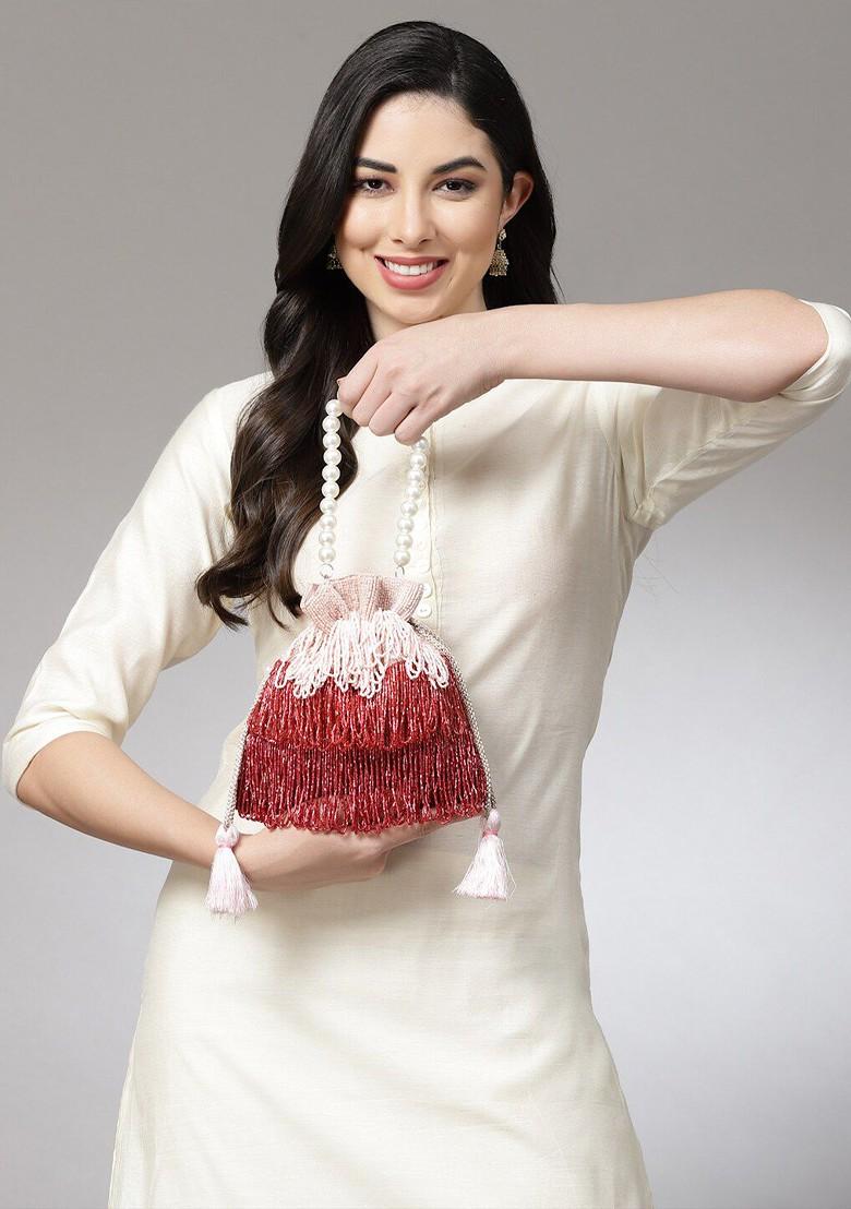 Embellished Tasselled Potli Clutch